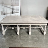 Barley Twist Coffee Table in White Washed Finish 36"W x 59"L x 18"T