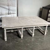 Barley Twist Coffee Table in White Washed Finish 36"W x 59"L x 18"T