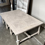 Barley Twist Coffee Table in White Washed Finish 36"W x 59"L x 18"T