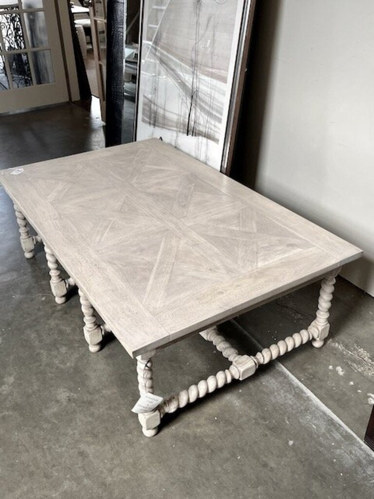 Barley Twist Coffee Table in White Washed Finish 36"W x 59"L x 18"T
