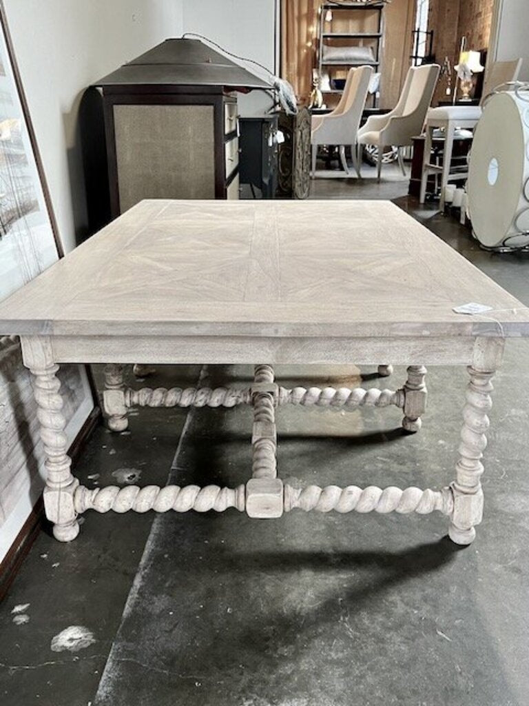 Barley Twist Coffee Table in White Washed Finish 36"W x 59"L x 18"T