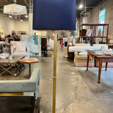 Swist Gold Floor Lamp With Navy Shade 70"T / shade is 19" x 19" x 13.5"T