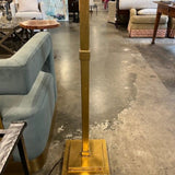 Swist Gold Floor Lamp With Navy Shade 70"T / shade is 19" x 19" x 13.5"T