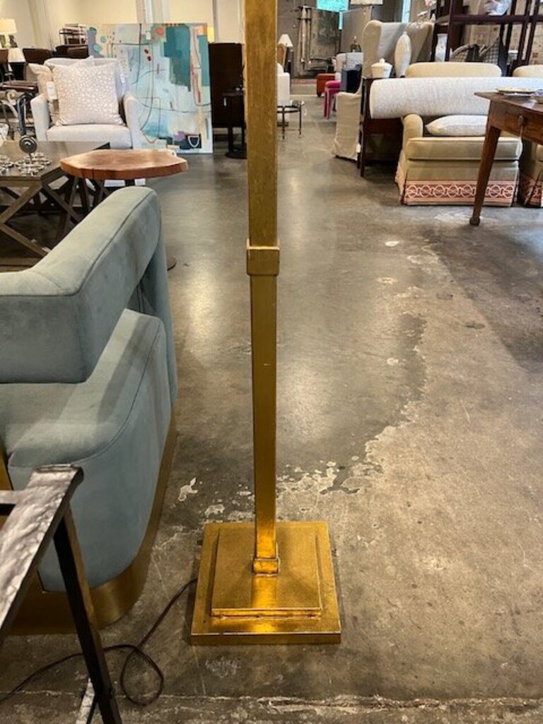 Swist Gold Floor Lamp With Navy Shade 70"T / shade is 19" x 19" x 13.5"T