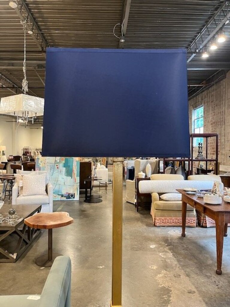 Swist Gold Floor Lamp With Navy Shade 70"T / shade is 19" x 19" x 13.5"T