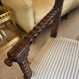 Antique English Spindle Chair Newly Upholstered in Manuel Canovas 23"W x 21.5"D x 38.5"T