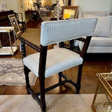 Antique English Spindle Chair Newly Upholstered in Manuel Canovas 23"W x 21.5"D x 38.5"T