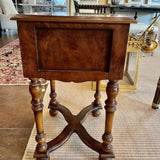 Antique William And Mary Style End Table With Burled With Burled Wood And Inlay 19.5"W x 16"D x 29"T