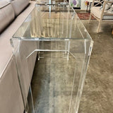 Lucite And Glass Top Console 36"W x 18"D x 29.5"T