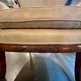 Vintage Wing Chair In Mahogany & Microsuede Fabric 29"W x 24"D x 42.5"T