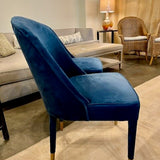 Uttermost Brie Armless Accent Chair In Blue Velvet 21"W x 27"D x 37"T
