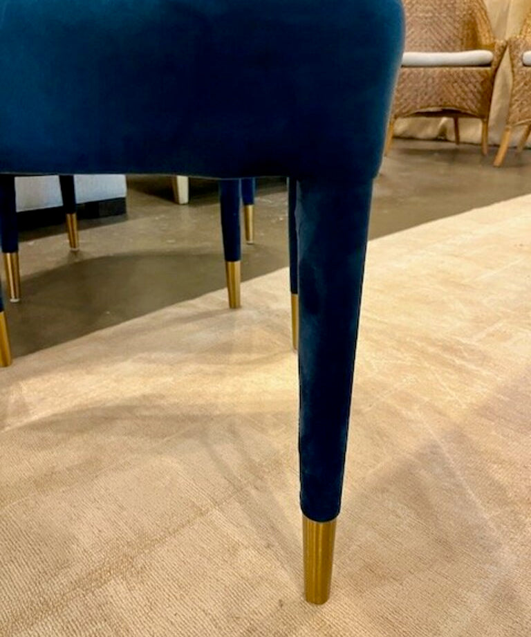 Uttermost Brie Armless Accent Chair In Blue Velvet 21"W x 27"D x 37"T