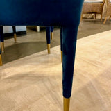 Uttermost Brie Armless Accent Chair In Blue Velvet 21"W x 27"D x 37"T