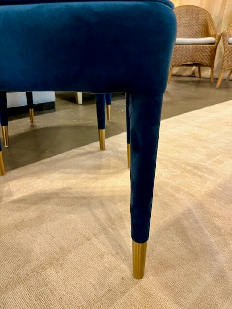 Uttermost Brie Armless Accent Chair In Blue Velvet 21"W x 27"D x 37"T