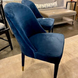 Uttermost Brie Armless Accent Chair In Blue Velvet 21"W x 27"D x 37"T