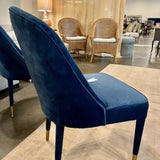 Uttermost Brie Armless Accent Chair In Blue Velvet 21"W x 27"D x 37"T