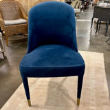 Uttermost Brie Armless Accent Chair In Blue Velvet 21"W x 27"D x 37"T