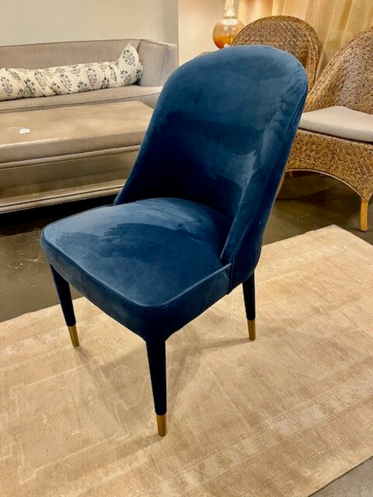 Uttermost Brie Armless Accent Chair In Blue Velvet 21"W x 27"D x 37"T
