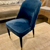 Uttermost Brie Armless Accent Chair In Blue Velvet 21"W x 27"D x 37"T