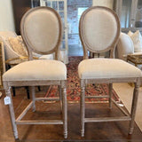Pair Of Restoration Hardware Bar Stools 19.5"W x 19"D x 46"T x 25" Seat Height
