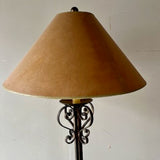 Antique Wrought Iron Floor Lamp 66"T to Finial