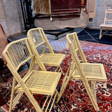 Single Folding Painted Bamboo Chair 22.5"W x 18"D x 35"T