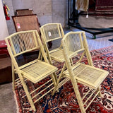 Single Folding Painted Bamboo Chair 22.5"W x 18"D x 35"T