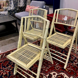 Single Folding Painted Bamboo Chair 22.5"W x 18"D x 35"T