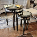 Mirrored Nesting Tables 22"Diam x 27"T / 15.5"Diam x 23"T
