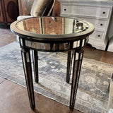 Mirrored Nesting Tables 22"Diam x 27"T / 15.5"Diam x 23"T