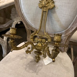 Pair Vintage French Candle Sconces 15.5"T x 11.5"W x 7.5"D