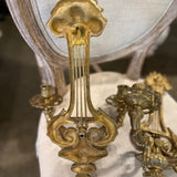 Pair Vintage French Candle Sconces 15.5"T x 11.5"W x 7.5"D