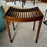 Small Antique Mahogany Stool With Inlay 19.5"W x 13"D x 21"T