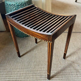 Small Antique Mahogany Stool With Inlay 19.5"W x 13"D x 21"T
