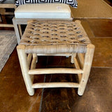 Rustic Rattan Stool 16" x 16" x 17"T
