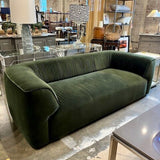 CB2 Greeen Velvet Sofa 84"W x 36"D x 26"T