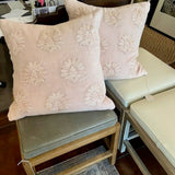 Pair Of Pale Pink Linen Pillows 22' x 22"