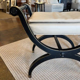Baker Furniture Regency Stool With Leather Seat 26"W x 16.5"D x 22.5"T