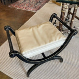 Baker Furniture Regency Stool With Leather Seat 26"W x 16.5"D x 22.5"T