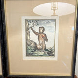 Custom Framed Encyclopedia Monkey Print 14"W x 16"T