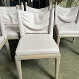 Set Of Five Wood And Leather Dining Chairs 17.5"W x 17.5"D x 32"T