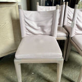 Set Of Five Wood And Leather Dining Chairs 17.5"W x 17.5"D x 32"T