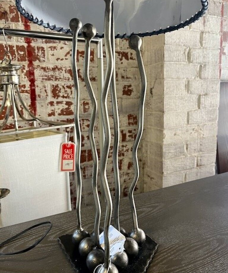 Signed Bronze Lamp, Seckler '05 w/ Custom Shade