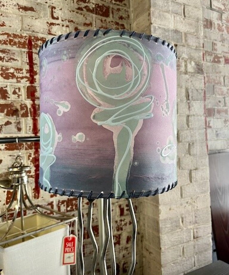 Signed Bronze Lamp, Seckler '05 w/ Custom Shade