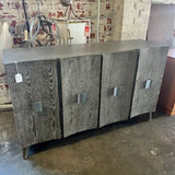 Grey Credenza w/ Chrome Hardware 62"W x 18.25"D x 38"T