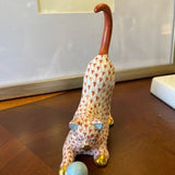 Herend Handcrafted And Painted Fine Porcelain Cat With Ball