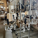 Small Antique French Style Brass And Crystal Chandelier 14"T x 20"W