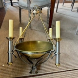 Two Toned 4-Light Chandelier 25.5"Diam x 33"T