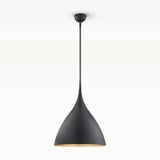 NEW Custom Visual Comfort Agnes Pendant In Black With Gold Interior 18"Diam x 48"T or 22.75" T