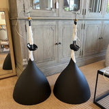 NEW Custom Visual Comfort Agnes Pendant In Black With Gold Interior 18"Diam x 48"T or 22.75" T